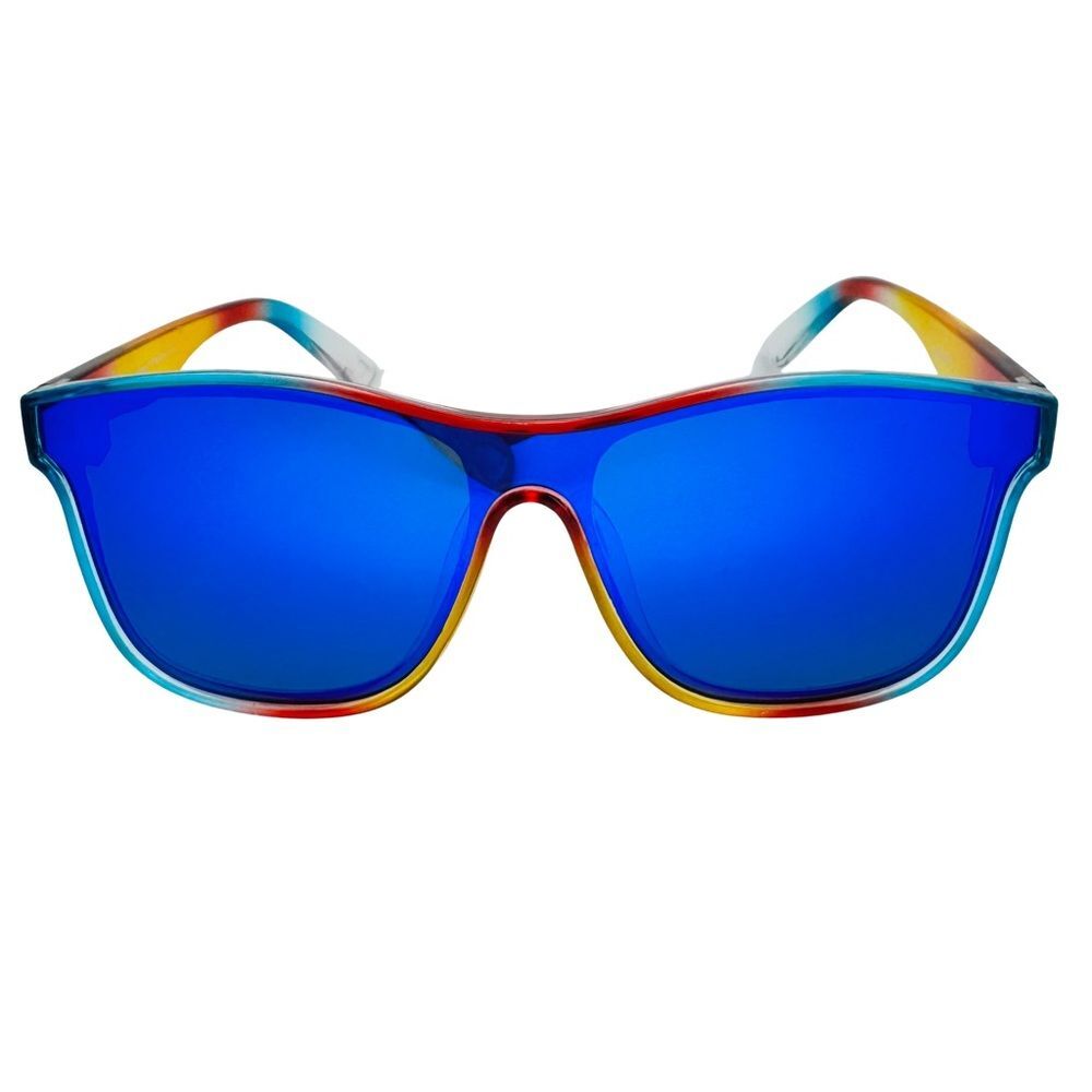 7012 l Blue Lens Sporty Mirrored Lens Unisex Sunglasses